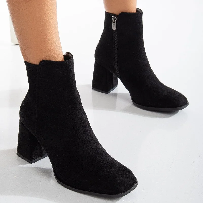 Nadine Vegan Suede Ankle Boots | Black