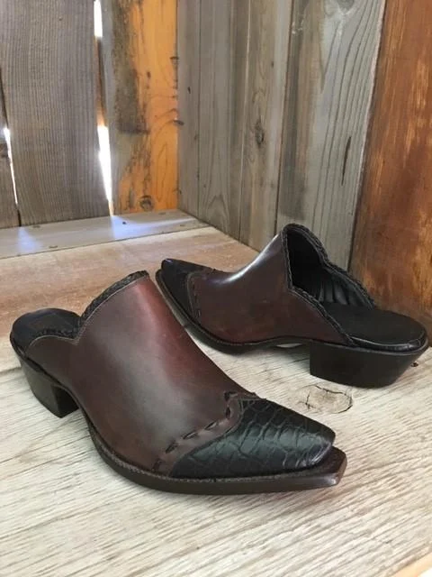 Brown Calf & Black Gator Tip Tres Outlaws Mule  1315 @