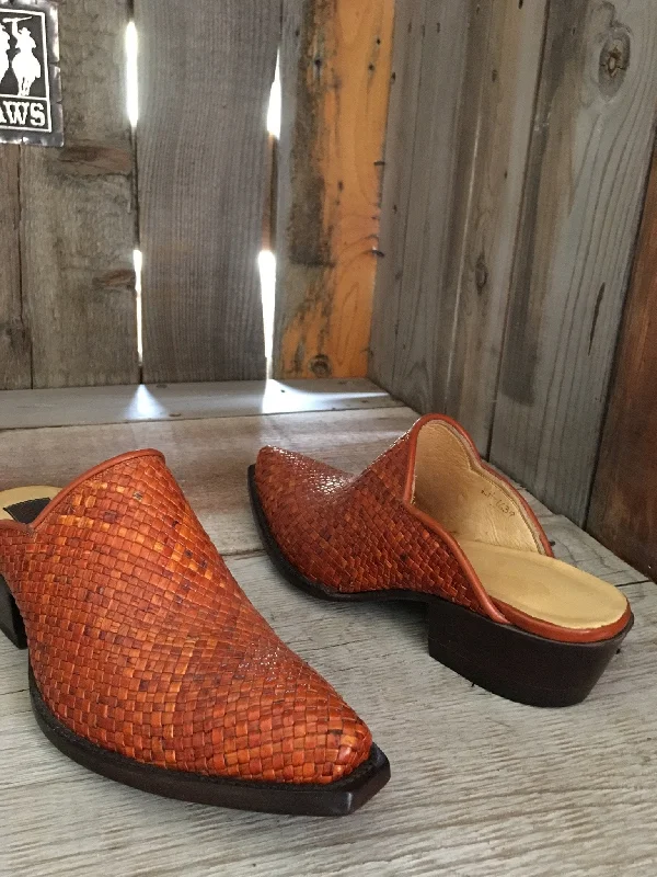 Basket Weave Cognac  Tres Outlaws Women's Mule  1502