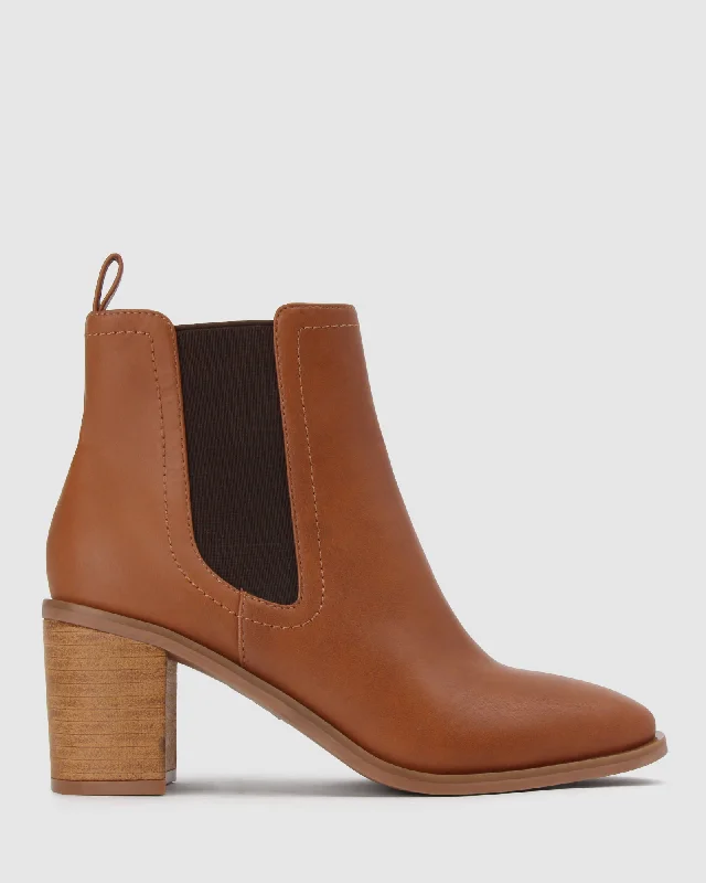 GABI Square Toe Block Ankle Boots